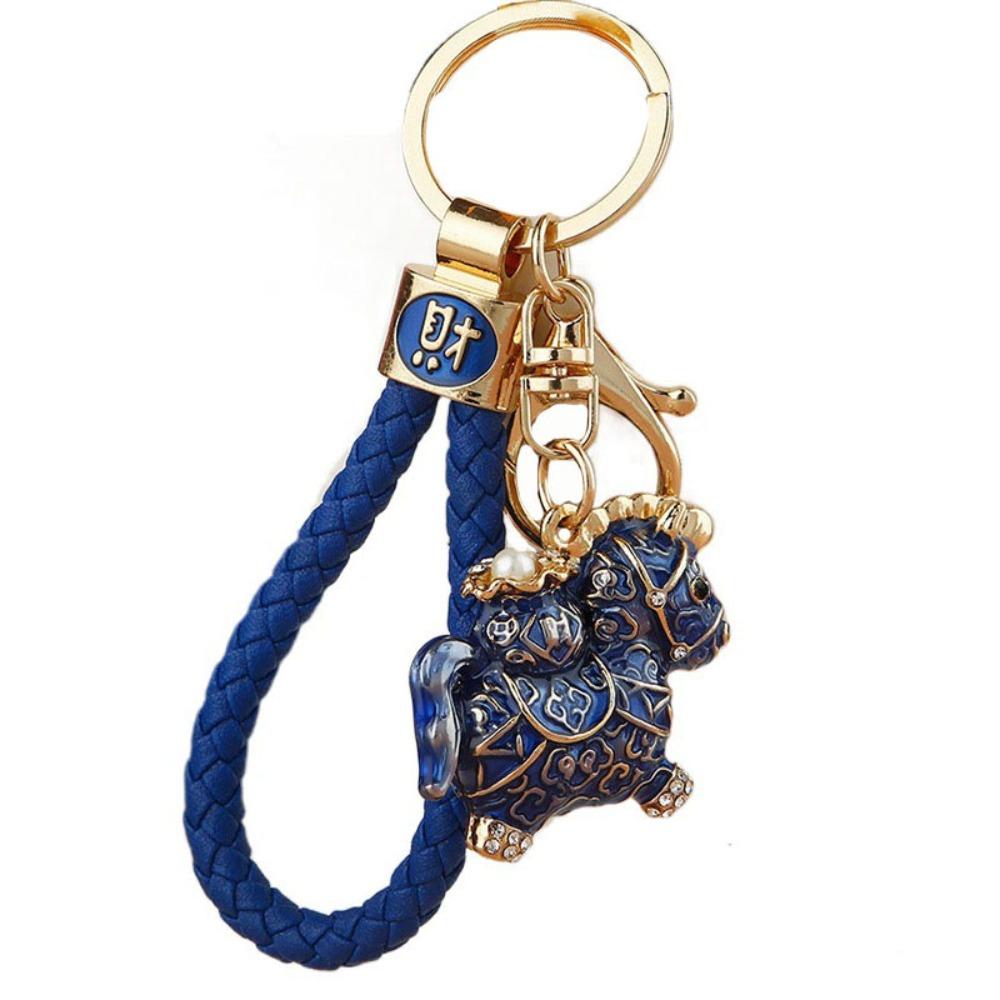 Zircon Zodiac Horse Pendant Exquisite New Year Pendant Sweet Horse Year Keychain  Car Key Ring
