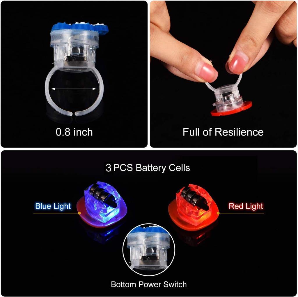 20/50pcs Christmas LED Flashing Rings LED Ring Light Toy, Flashing Ring, Christmas Light Rings, Party Light Up Rings