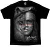 T-shirt Guerrier Primitif Indien d'Amérique du Nord DGA David Gonzales XXXX-Large Noir