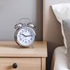Double Bells Table Clock Metal Bedside Clock Home Decoration Vintage Alarm Clock  Student