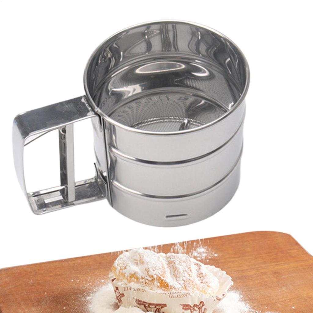 Stainless Steel Flour Sifter Powder Sifters Manual Shaker Sieve Cup Fine Mesh Baking Powder Sifter For Baking And Sieving
