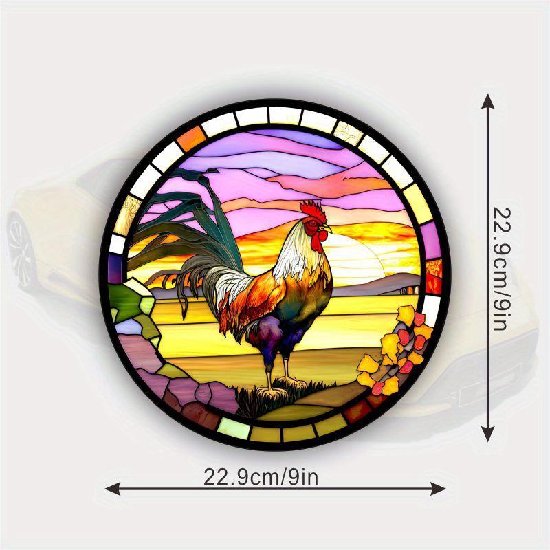 

Window Glass Electrostatic Stickers Car RV Home Decoration Static Cling Glass Sticker Adhesive Free Window Decals - Rooster#16