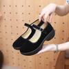Fashion Women Fashion Sweet Light Weight Black Platform High Quality Buckle Strap Shoes Lady Casual & Retro Dance Flat Shoes 2025