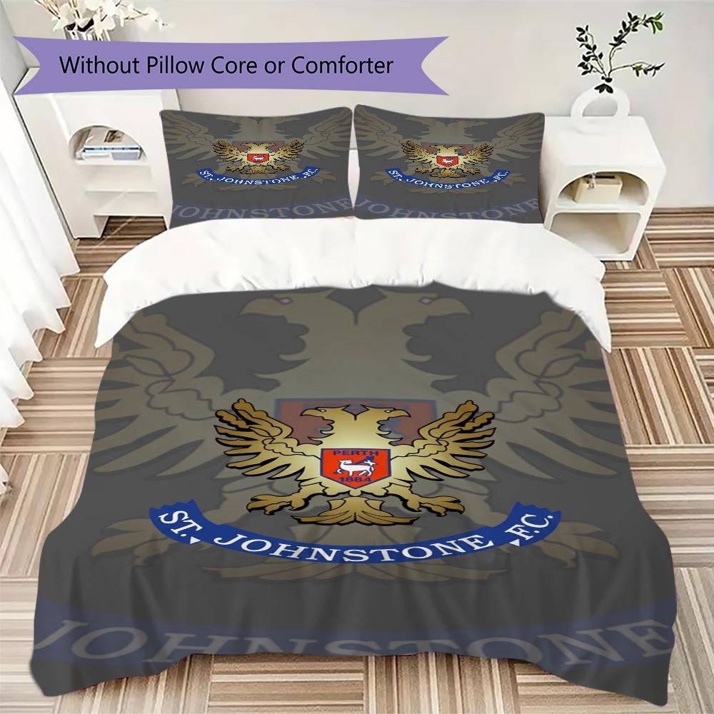 St Johnstone FC Muster Bettwäsche Steppdecken-Set Bettbezug Kissenbezug Heimdekoration Geburtstagsgeschenk (1 * Bettbezug + 2 * Kissenbezug ohne Füllung)
