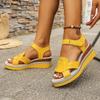 Sandales de Plage Décontractées à Fond Plat et Bout Ouvert, avec Talons Compensés, pour Femmes, Polyvalentes et Élégantes