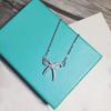 S925 Sterling Silver 3D Diamond Bow Necklace - Korean Style Clavicle Chain for Women, Perfect Valentine's Day Gift