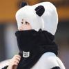 Plush Winter Integrated Scarf Cap 4 in 1 Pullover Mask Cap Fashion Cold Proof Scarf  Outdoor