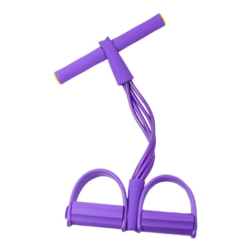 Multifunctional Tension Rope 4 Tube Design Gym Accessory Pedals Ankle Pullers for Training Leg Pulls Yoga Stretching