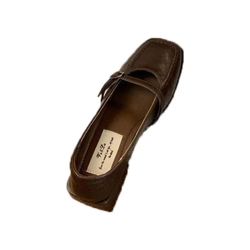 Dámske Vintage Štvorcové Mary Jane Topánky Jarná Móda Nízke Dámske Britský Štýl Elegantné Štvorcový Podpätok Jednoduché Topánky Lodičky