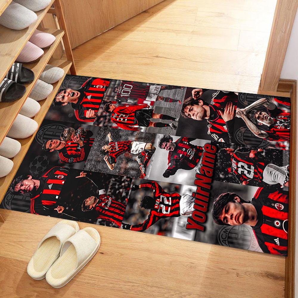 Ac Milan Customize Text Floor Rug Office Rug Suitable for Decorate room Foyer Outdoor Dormitory Anti-slip Rug Decorate Offices