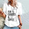 Women's pullover short-sleeved round neck 3D digital printed loose T-shirt