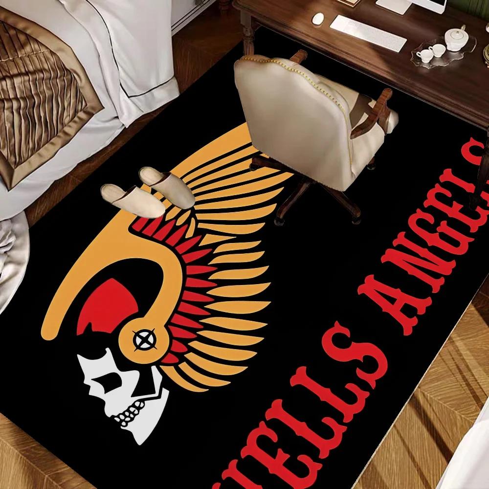 Hell Angels Vintage Motorcycle Doormat Non Slip Bathroom Toilet Mats Bedroom Rug Nordic Home Decor