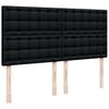 Box Spring Bed with Mattress Black 200x200 Cm Fabric