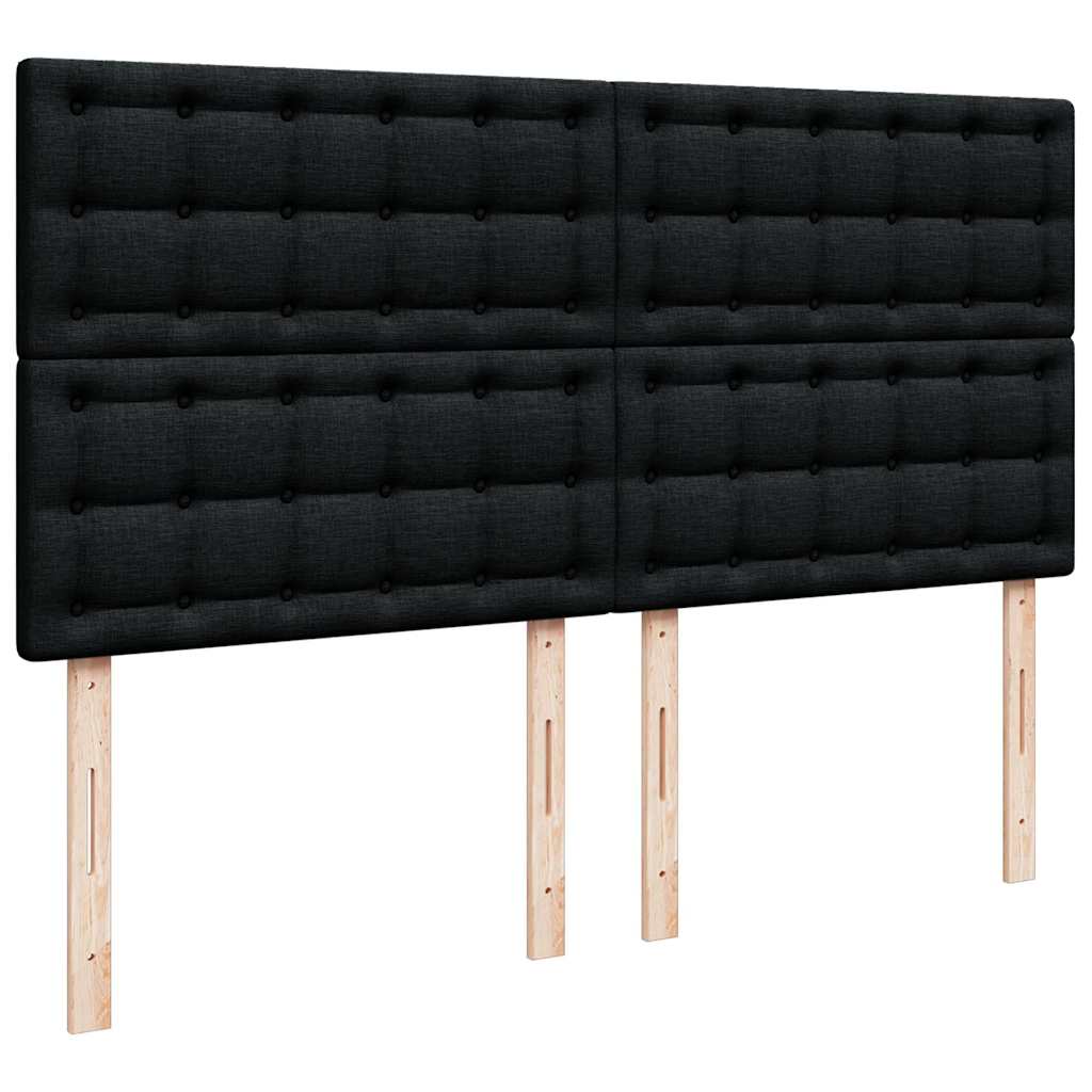 Box Spring Bed with Mattress Black 200x200 Cm Fabric