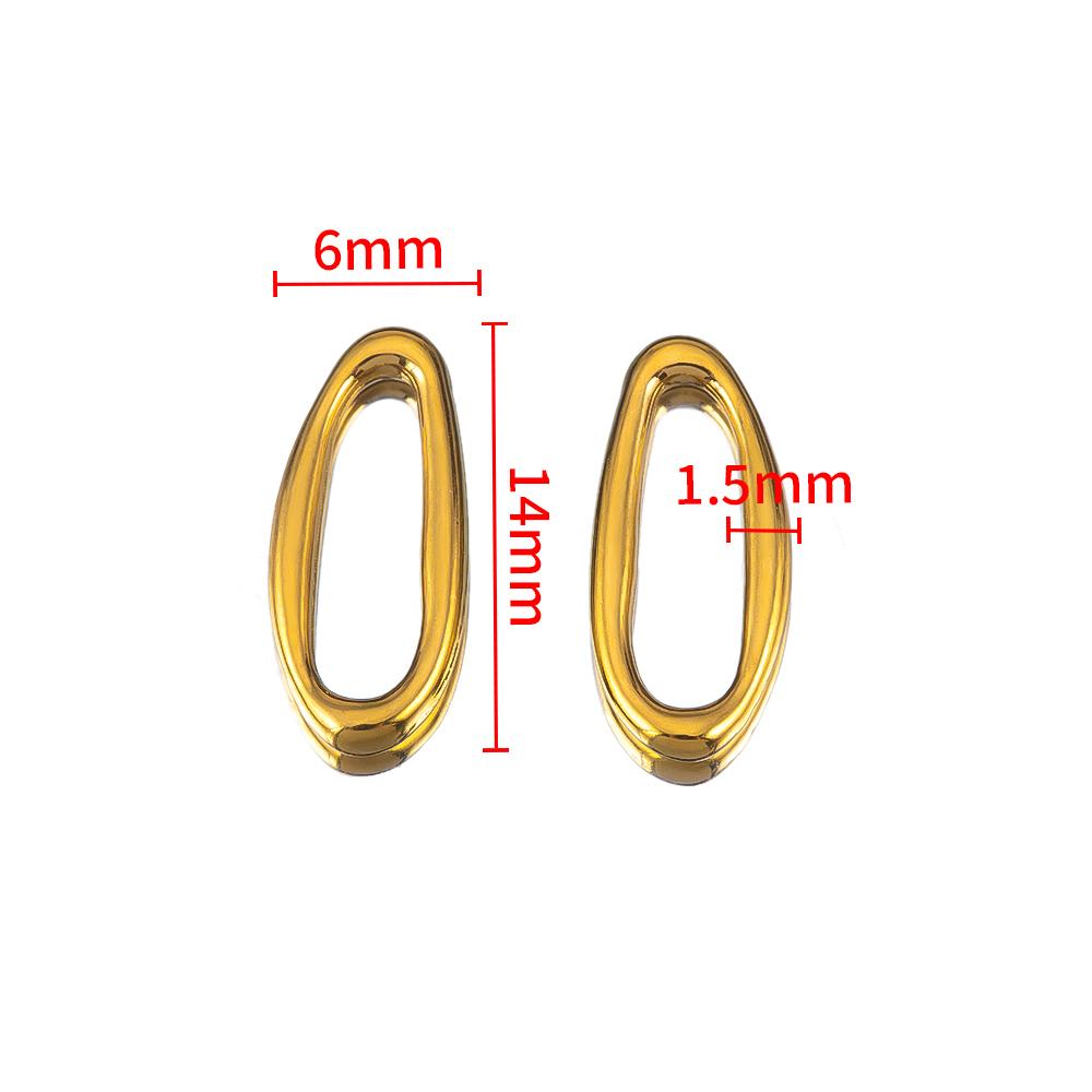 6pcs 2pcs Stainless Steel Irregular Geometric Oval Connectors Hollow Frame Bezel Charms for DIY UV Resin Earrings Jewelry Making