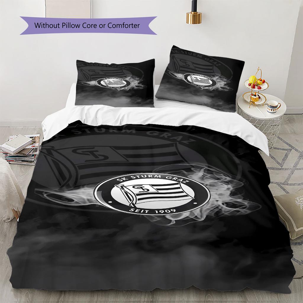 SK Sturm Graz Pattern Bedding,Quilt Set Quilt Cover Pillowcase Home Birthday Gift(1 * duvet cover + 2 * pillowcase, without core)