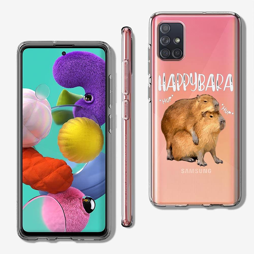 Cute Cartoon Capybara For Samsung Galaxy A51 Clear Phone Case A71 A21S A12 A11 A31 A52 A41 A32 A23 A33 A53 A73 A03S A13 5G Cover
