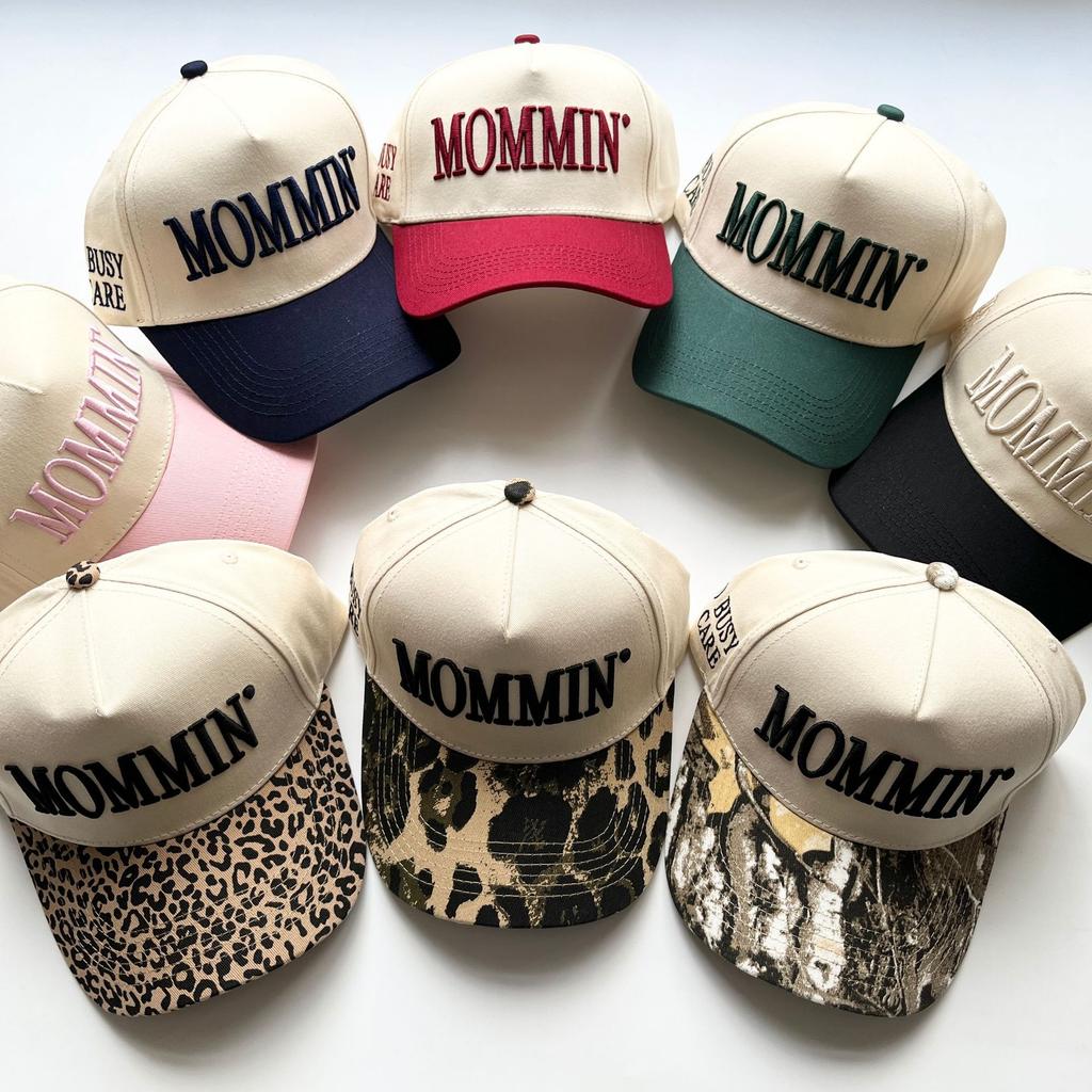 MOMMIN MAMA DAD Outdoor 3D Stickerei Baumwolle Retro Damen Verstellbar Trucker Kappe Lässig Herren Spleißfarbe Baseball Snapback Hüte