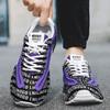 Retro Fashion White Purple Sneakers for Men Breathable Mesh Platform Shoes Trainers Men Lace-up Casual Sneaker Men Jogging Shoes
