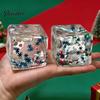 Stress Relief Cube Toys Christmas for Anxiety Relief, Clear Squeeze Fidget Transparent Toy Toy, Soft Stretchy Sensory Party Favors Stocking Stuffers
