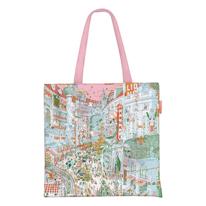 Printed Canvas Bag Women's Hand Bag Large Capacity Student Tutoring Shoulder Bag