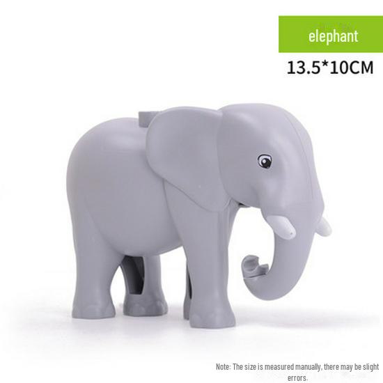 Lego-Compatible Large Animal Accessories Building Blocks for Kids' Prairie, Ocean, Jungle Simulations, Ages 3+