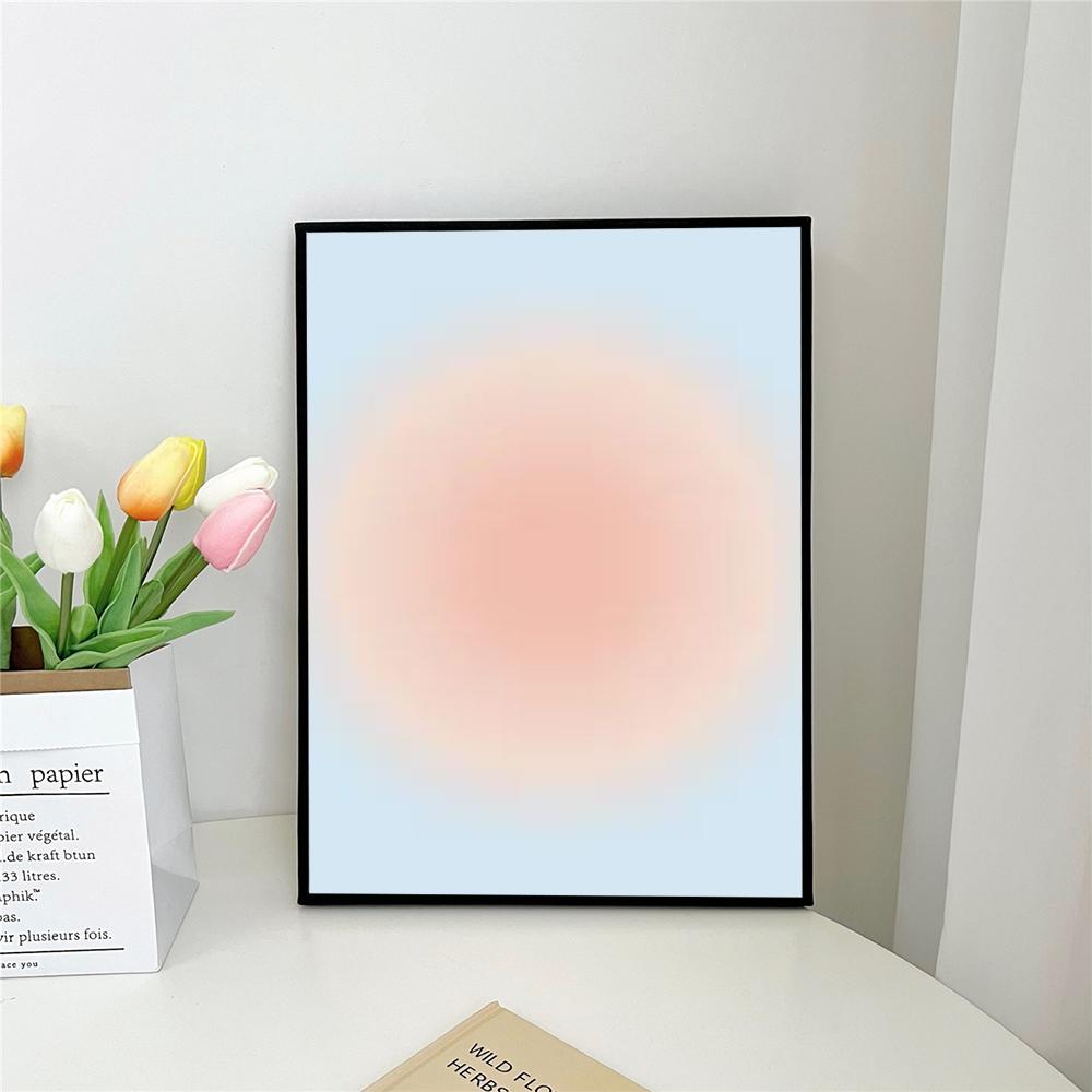 1pc Gradient Aura Self-adhesive Art Poster Waterproof Paper Sticker Coffee House Bar Room Wall Decor