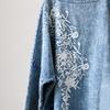 Johnature Women Vintage Embroidery Floral Coats V-Neck Long Sleeve Patchwork Pockets Autumn Women Coats