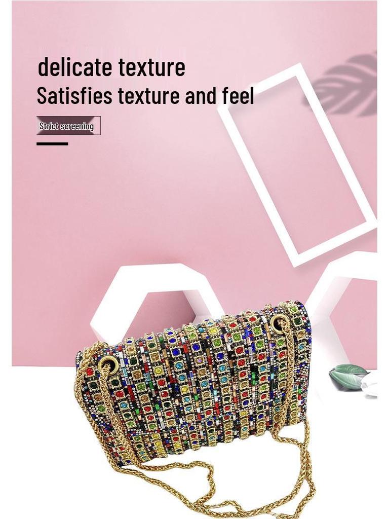 Elegante mit Diamanten besetzte Umhänge-Abendtasche für Damen