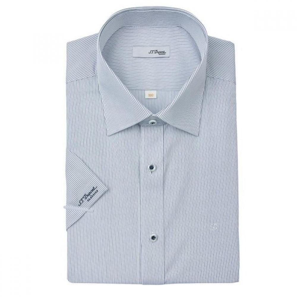 S.t. Dupont Comfortable Stretch Pinstripe Short Sleeve Regular Fit Shirt Se6mm11 1)107NY/95