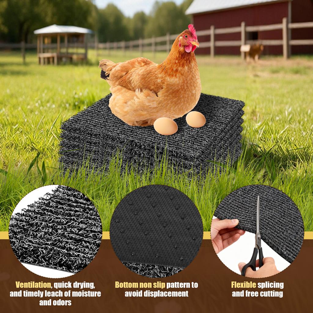 12 Pcs Chicken Nesting Pad Reusable Nesting Hens Bedding Mats for Egg Laying Box Liner Plastic Nest Box Pad Poultry House