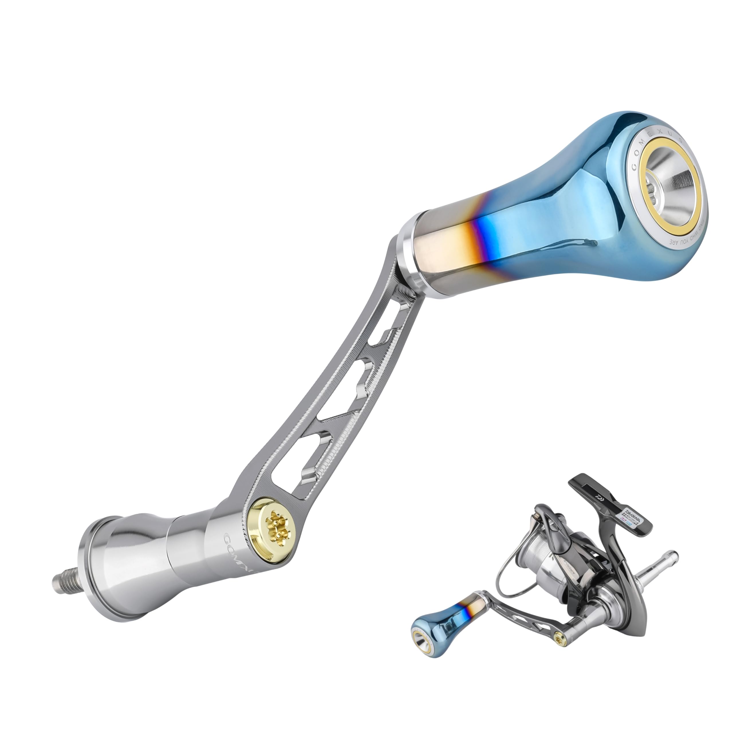 

Gomexus Reel Handle with Titanium Knob High Sensitivity Handle Compatible with Shimano and Daiwa Reels such as 24 Twin 22 25 24 24 25 Ideal for surf