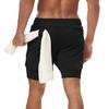 2023 Men's Double-Layer Muscle Running Shorts with Multi-Pocket Design
