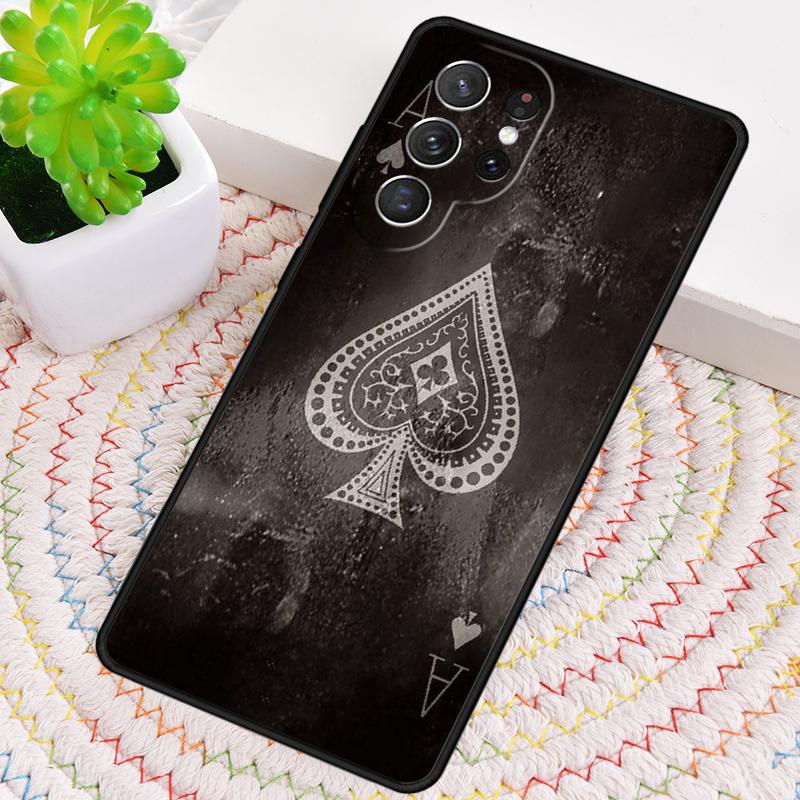 Ace of Spades Poker Card Phone Case for Samsung Galaxy Note 10 Pro S26 Ultra S23 S24 FE S25 S21 S22 PLUS Shockproof Cove