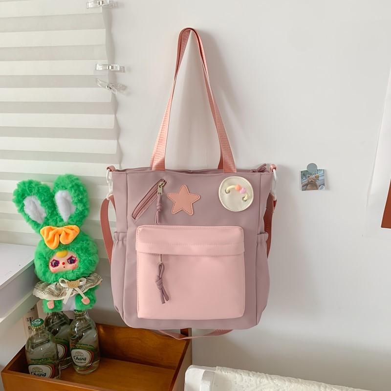 Schoolbag College Style Junior High School Students Elementary School Students Large Capacity Two-piece Set Class Backpack Cute Handheld Tuition Bag