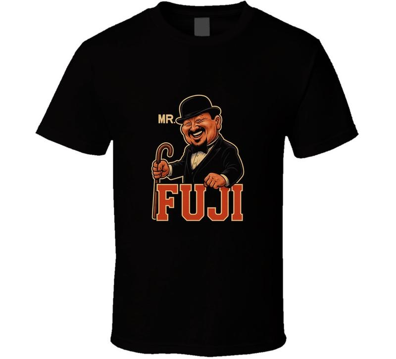 Mr Fuji Retro Wrestling Legend Caricature Unisex T-Shirt M