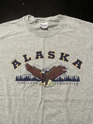Maglietta Vintage Alaska L'Ultima Frontiera Aquila, Grigia, Taglia: Grande