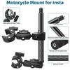 Motorcycle Mount Kit for Insta360 X5 X4 X3 X2 RS DJI GoPro Double Clamp Handlebar Selfie Stick for Insta 360