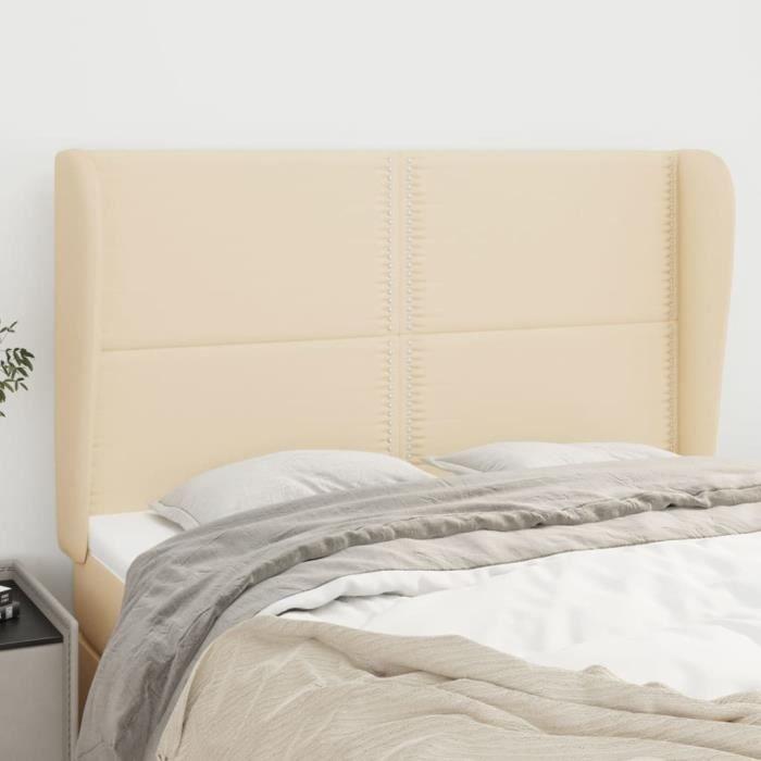 VidaXL Headboard with Ears Cream 147x23x118-128 Cm Fabric3117819