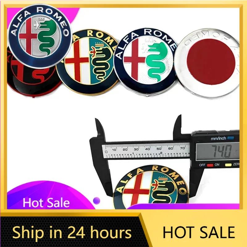 Samolepky na auto pro Alfa Romeo 2 ks 74mm 3D kovová samolepka Alfa Romeo Příslušenství pro styling auta Na kapotu auta Přední mřížku Zadní kufr