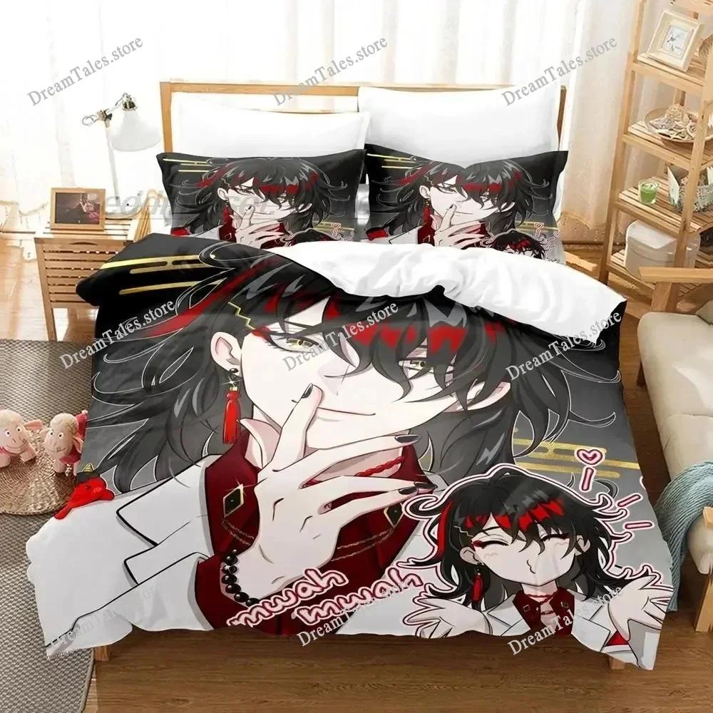 Anime Hololive Vox Akuma Bedding Set Boys Girls Twin Queen Size Duvet Cover Pillowcase Bed Kids Adult Home Textileextile369