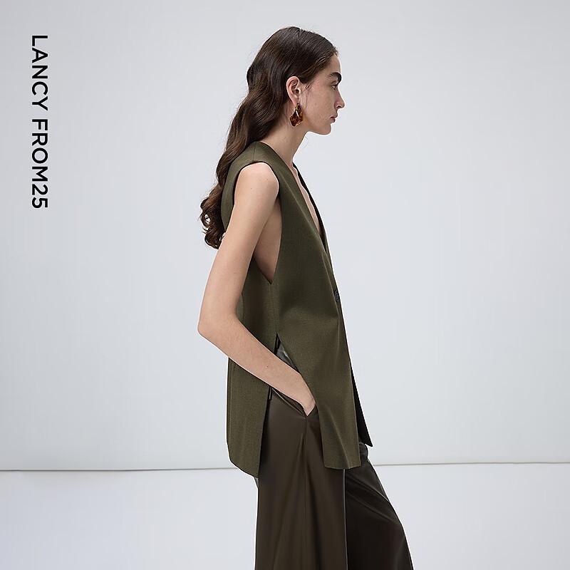 LANZI Wool Blend V-Neck Business Vest