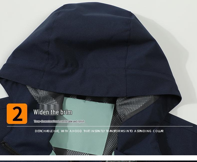 Unisex Windproof Waterproof Color Block Jacket for Spring & Autumn Hiking