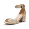 Sandali Donna 5.5cm Lucidi Sexy Tacchi Alti Sexy Punta Aperta Tacchi Spessi Cinturino con Fibbia Sandalo Gladiatore Scarpe da Donna