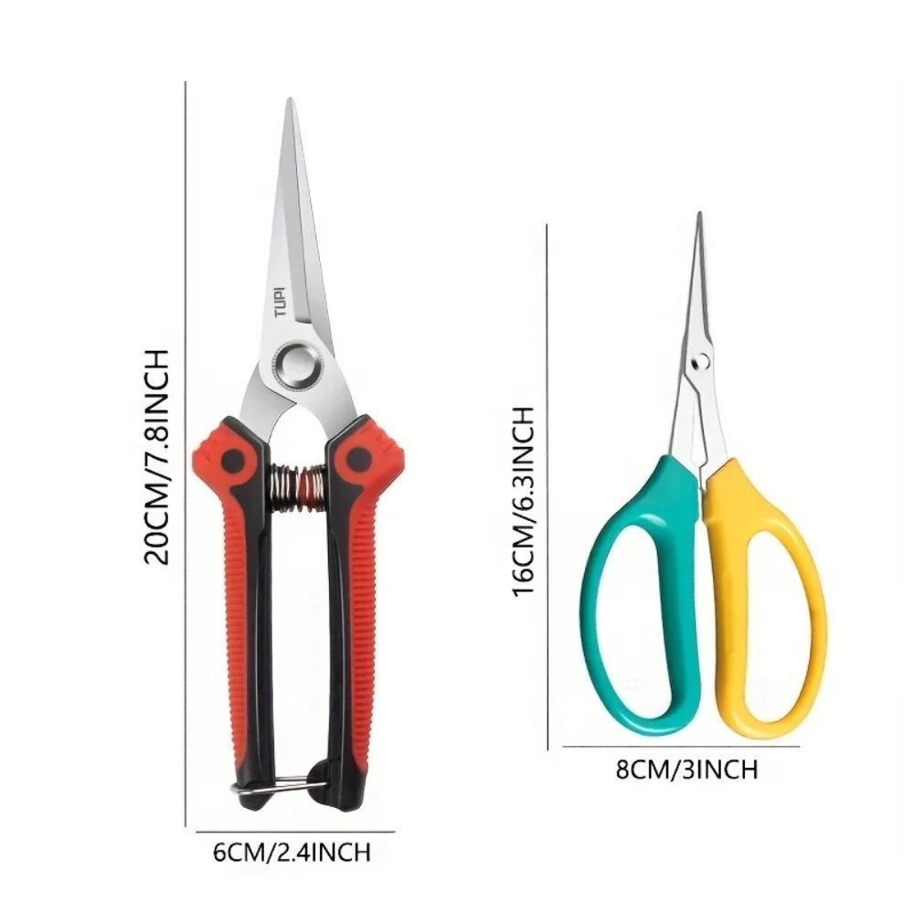 2pcs Gardening Pruning Shears Set - Nimble Stainless Steel Fruit Scissors for Both Left And Right Hands, Manual Pruning Knife
