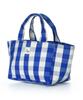 The-Abon Beach Cotton Check Tote Bag Blue
