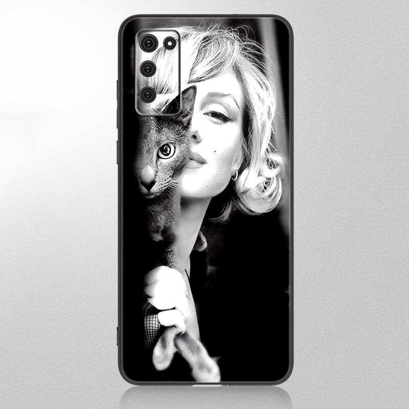 Sexy Marilyn Monroe Telefon Fall Für Samsung Galaxy A12 A02S A22 A32 A52 A72 A71 A51 A41 A31 A21 A11 A50 a70 A10S A20S Schwarze Abdeckung