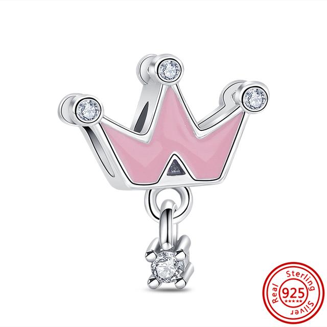 Pantaro 925 Pevná Stříbrná Růžová Série Srdce Květ Motýl Maminka Murano Skleněné Korálky Hodí se Originální přívěsky Náramek Šperky