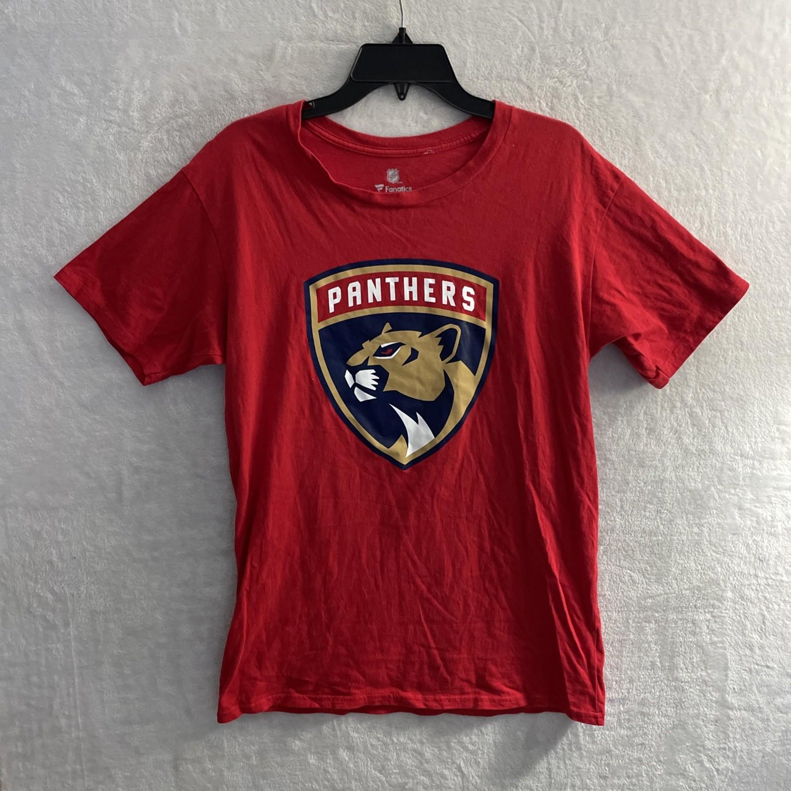 Fanatics NHL Florida Panthers Mens T Shirt Red Graphic Large Cotton Crew Neck S