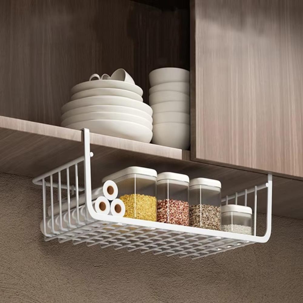 Space Saving Under Table Storage Basket Universal Organizer Storage Rack  Kitchen Organizer